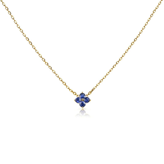 Natural 0.52 Ct. TW Sapphire Clover Pendant in Yellow Gold, 14K Yellow Gold, 18K Yellow Gold