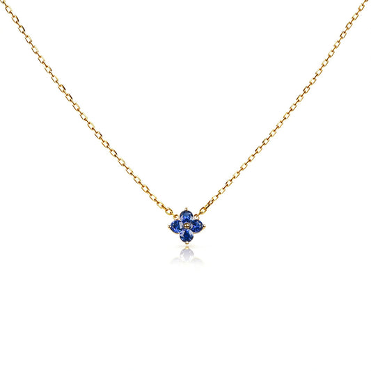 Natural 0.52 Ct. TW Sapphire Clover Pendant in Yellow Gold, 14K Yellow Gold, 18K Yellow Gold