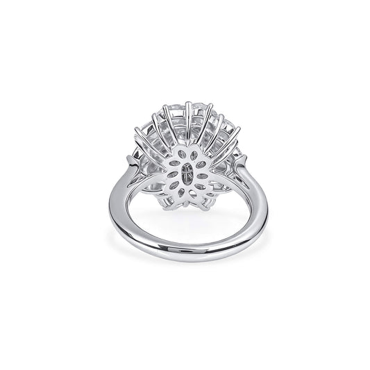 Natural 4.60 Ct. TW Pink & White Oval-Cut Diamond Halo Ring, 18K White Gold