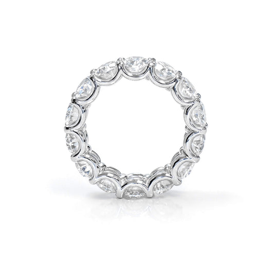 Natural 7.11 Ct. TW Oval-Cut Diamond Eternity Ring, 18K White Gold