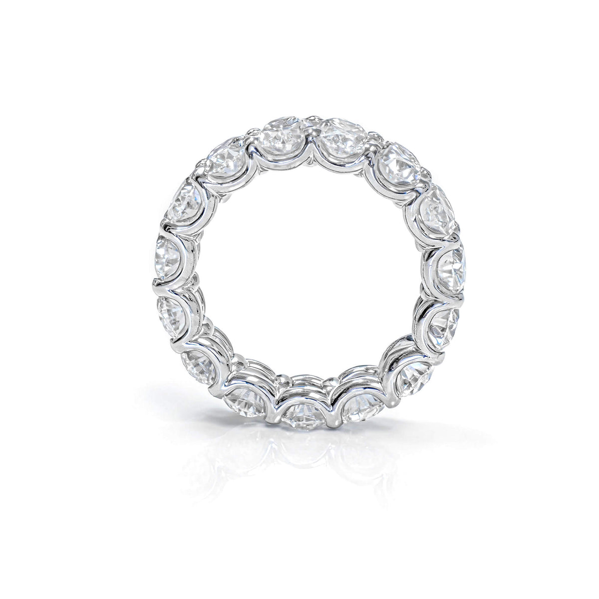 Natural 7.56 Ct. TW Oval-Cut Diamond Eternity Ring, 18K White Gold