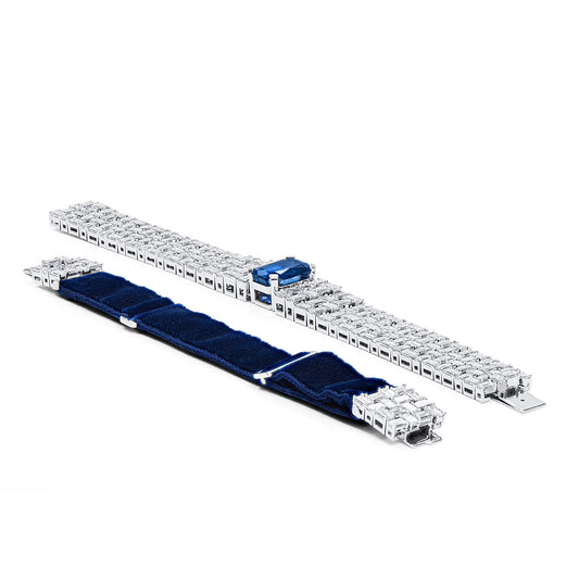 Natural Blue Burma Sapphire And Diamond Bracelet, 63.89 Ct. TW, SSEF Certified, unheated