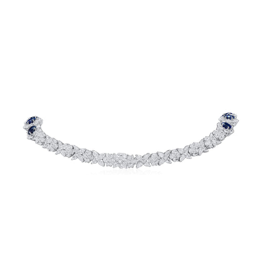 Natural Blue Sapphire Necklace, 47.25 Ct. TW, Oval shape, GRS Certified