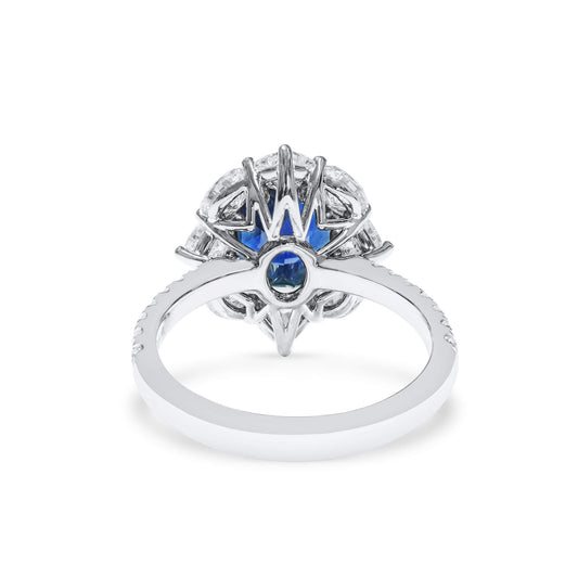 Natural Blue Sapphire Ring, 5.19 Ct. TW, Oval shape EG_LAB Certified