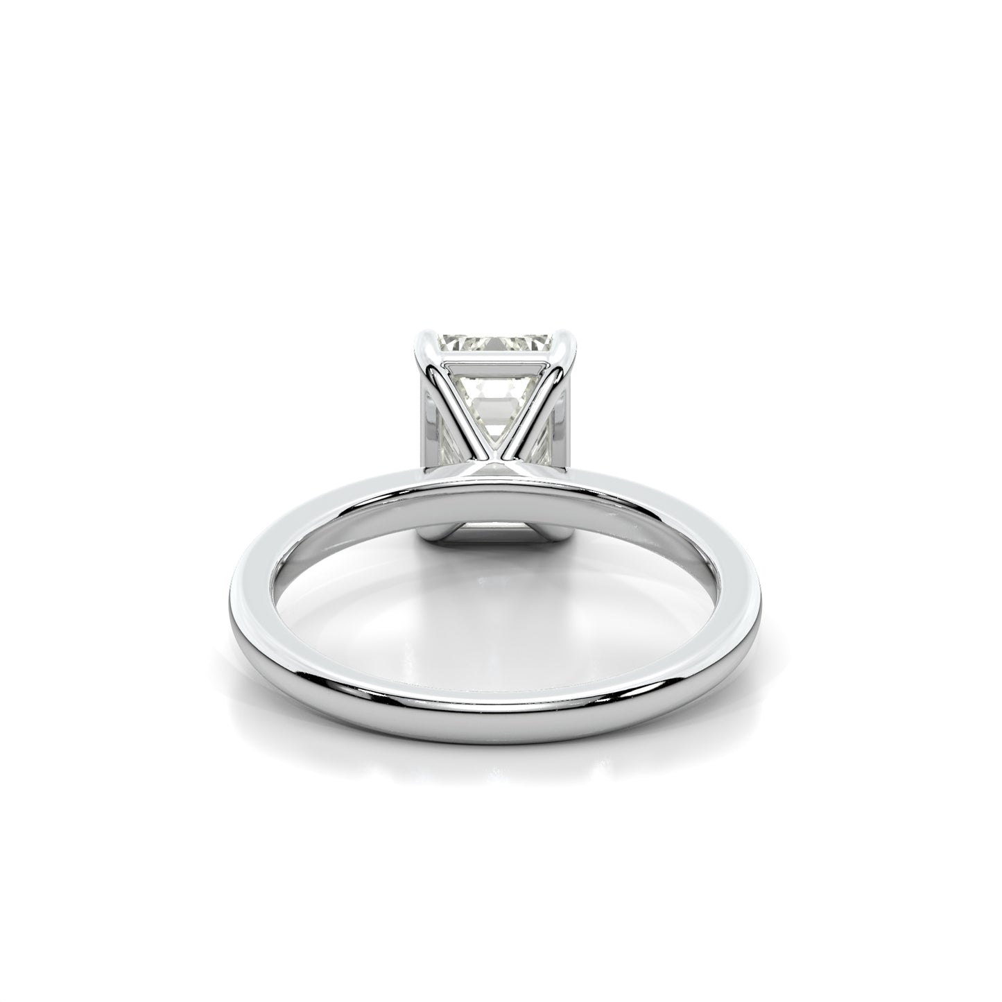 Natural 2.02 Ct. Emerald-Cut Diamond Solitaire Ring, 18K White Gold