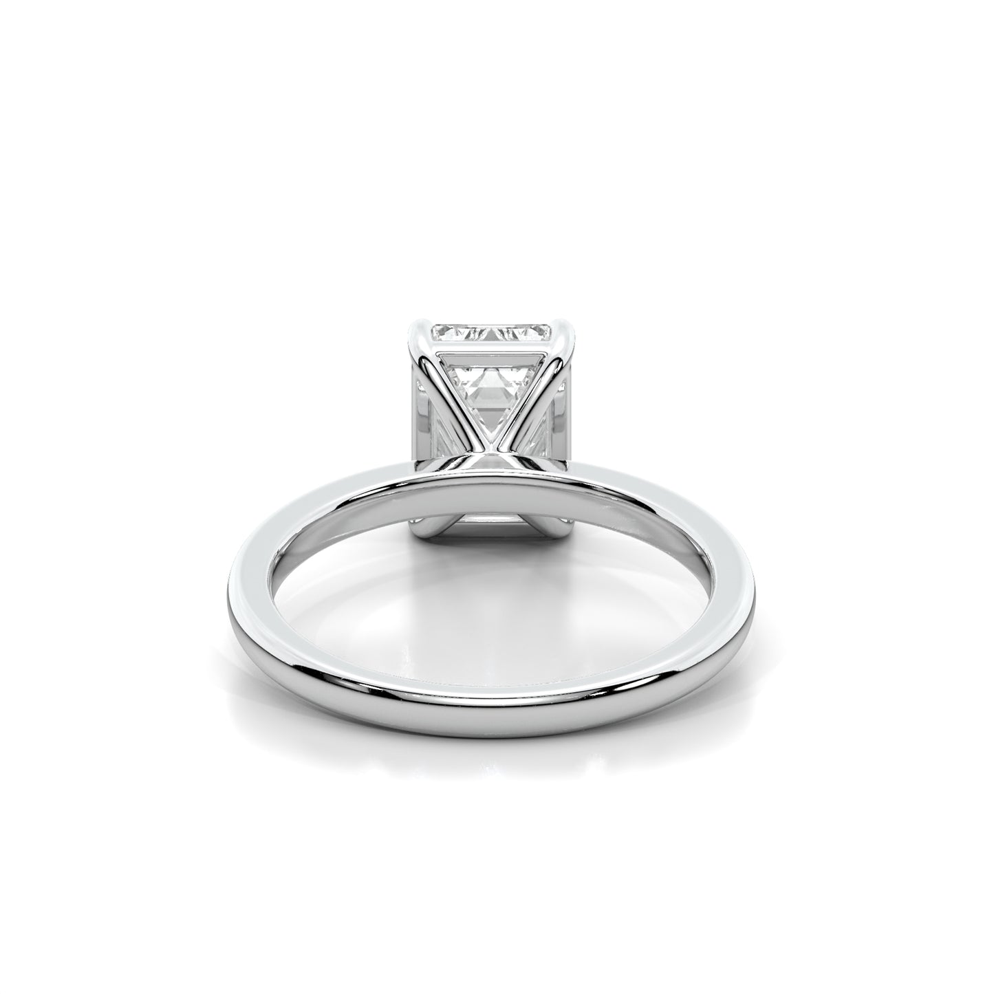 Natural 2.04 Ct. Emerald-Cut Diamond Solitaire Ring, 18K White Gold