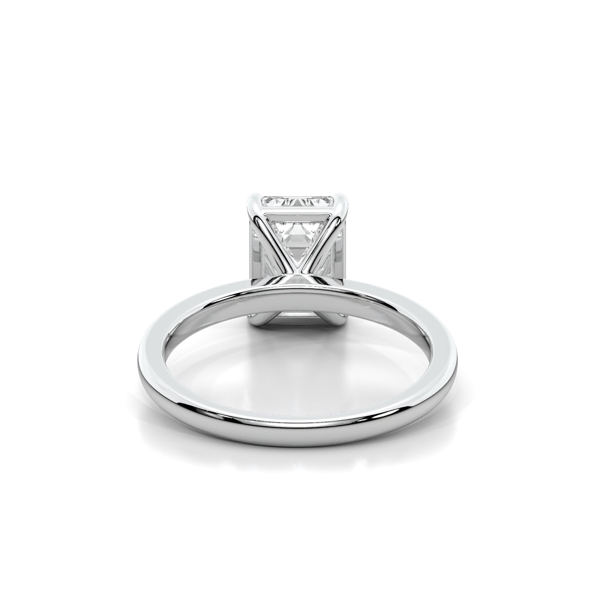 Natural 2.04 Ct. Emerald-Cut Diamond Solitaire Ring, 18K White Gold