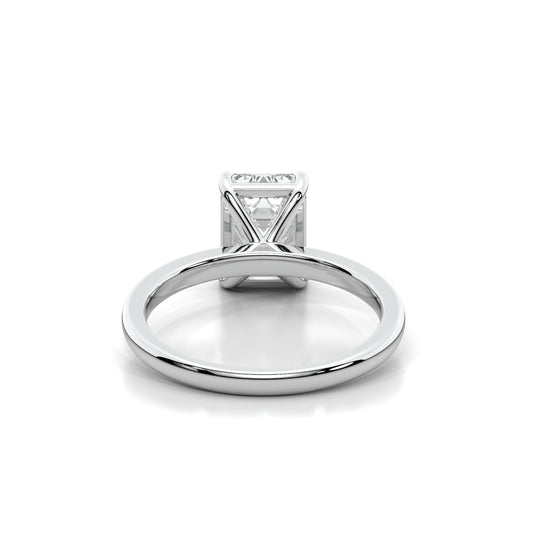 Natural 2.04 Ct. Emerald-Cut Diamond Solitaire Ring, 18K White Gold