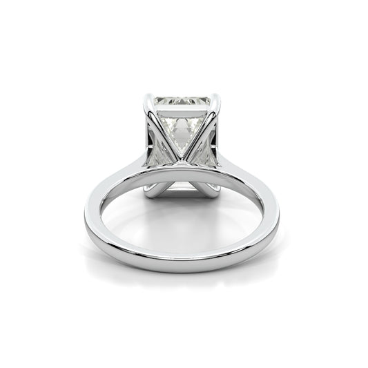 Natural 4.26 Ct. Emerald-Cut Diamond Solitaire Ring, 18K White Gold