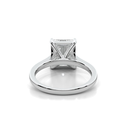Natural 3.13 Ct. Radiant-Cut Diamond Solitaire Ring, 18K White Gold