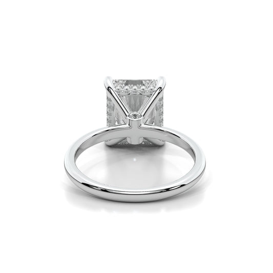 Natural 4.18 Ct. Radiant-Cut Diamond Solitaire Ring, 18K White Gold