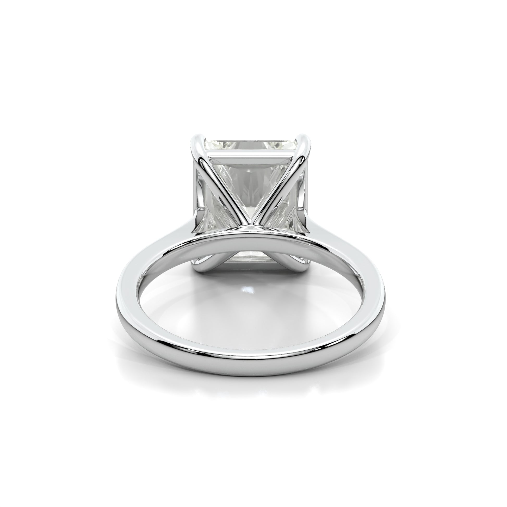 Natural 5.03 Ct. Radiant-Cut Diamond Solitaire Ring, 18K White Gold