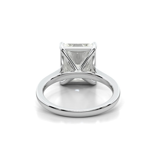 Natural 5.03 Ct. Radiant-Cut Diamond Solitaire Ring, 18K White Gold