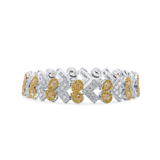 Fancy Yellow Diamond Bracelet, 12.06 Ct. TW, Pear shape