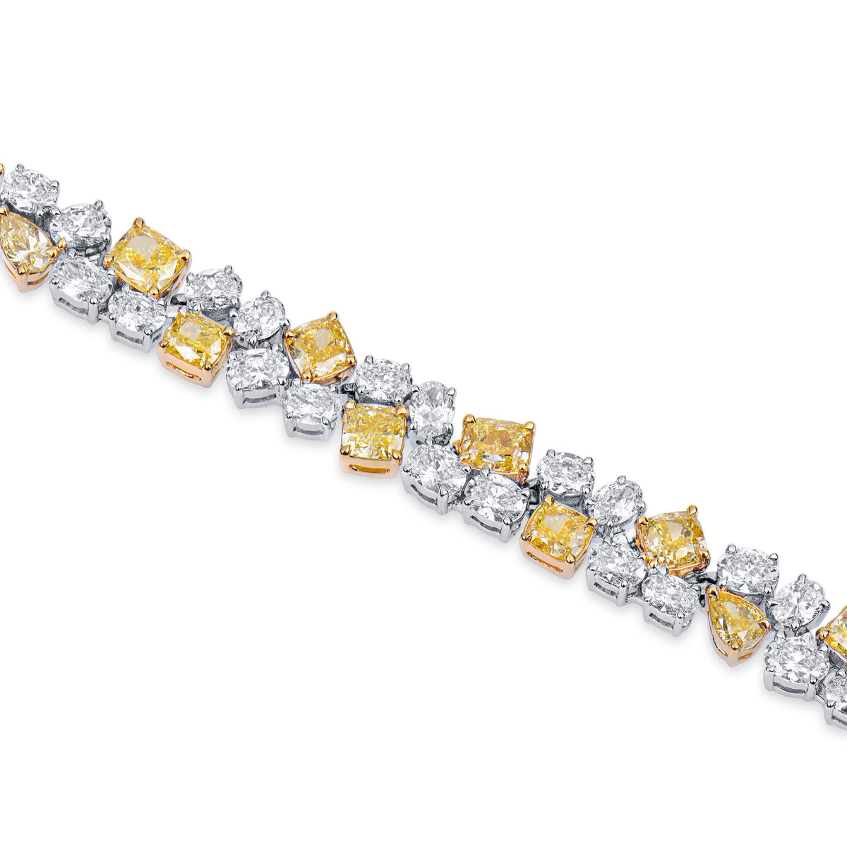 Natural Fancy Yellow Diamond Bracelet, 18K White & Yellow Gold, 12.21 Ct. TW