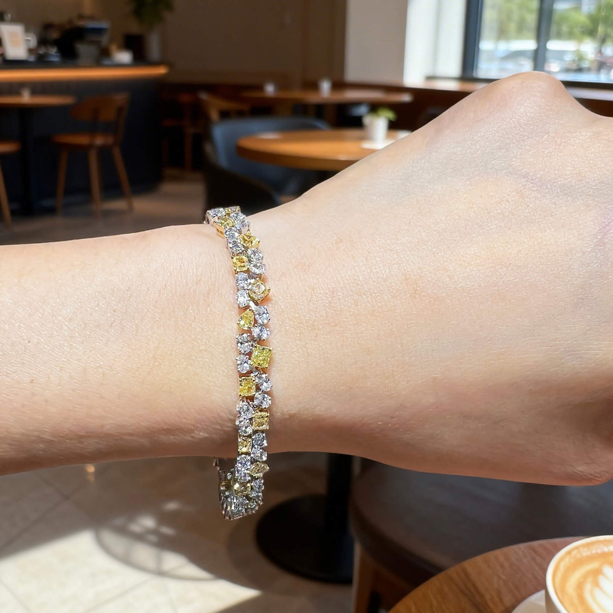 Natural Fancy Yellow Diamond Bracelet, 18K White & Yellow Gold, 12.21 Ct. TW