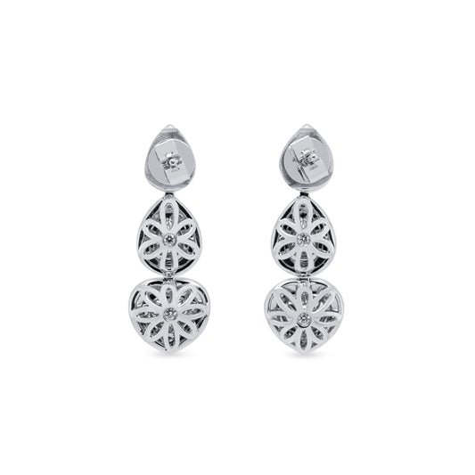 Fancy Yellow Diamond Earrings, 3.00 Ct. TW, Heart shape