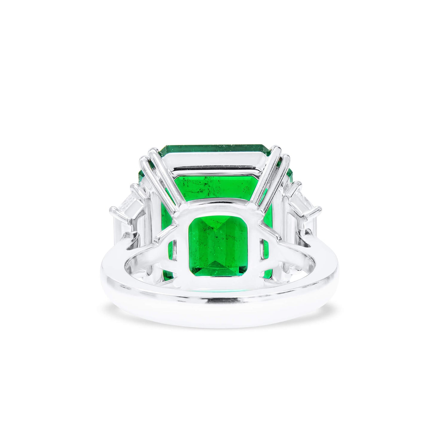 Natural Green Colombia Emerald Ring, 17.20 Ct. TW, Octagonal shape, GUBELIN Certified