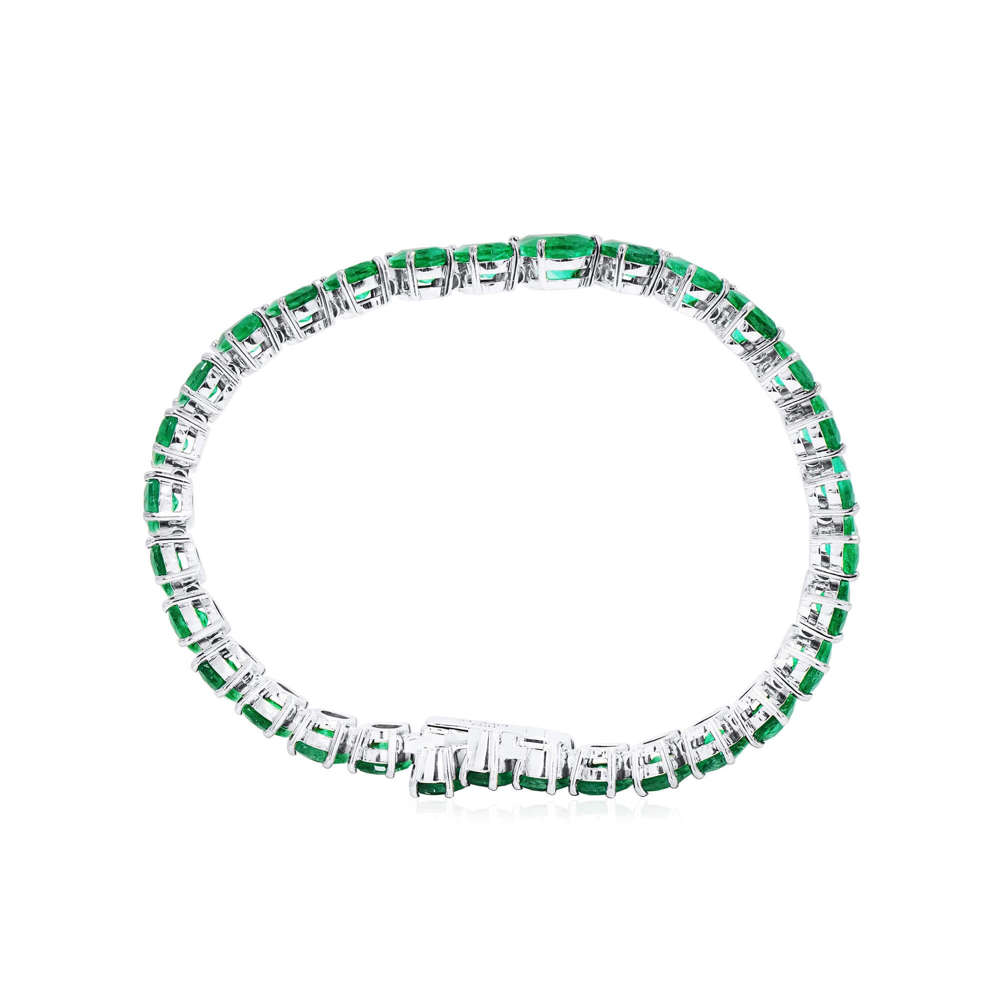 Natural Green Emerald Bracelet, 21.23 Ct. TW, Pear shape, GRS Certified