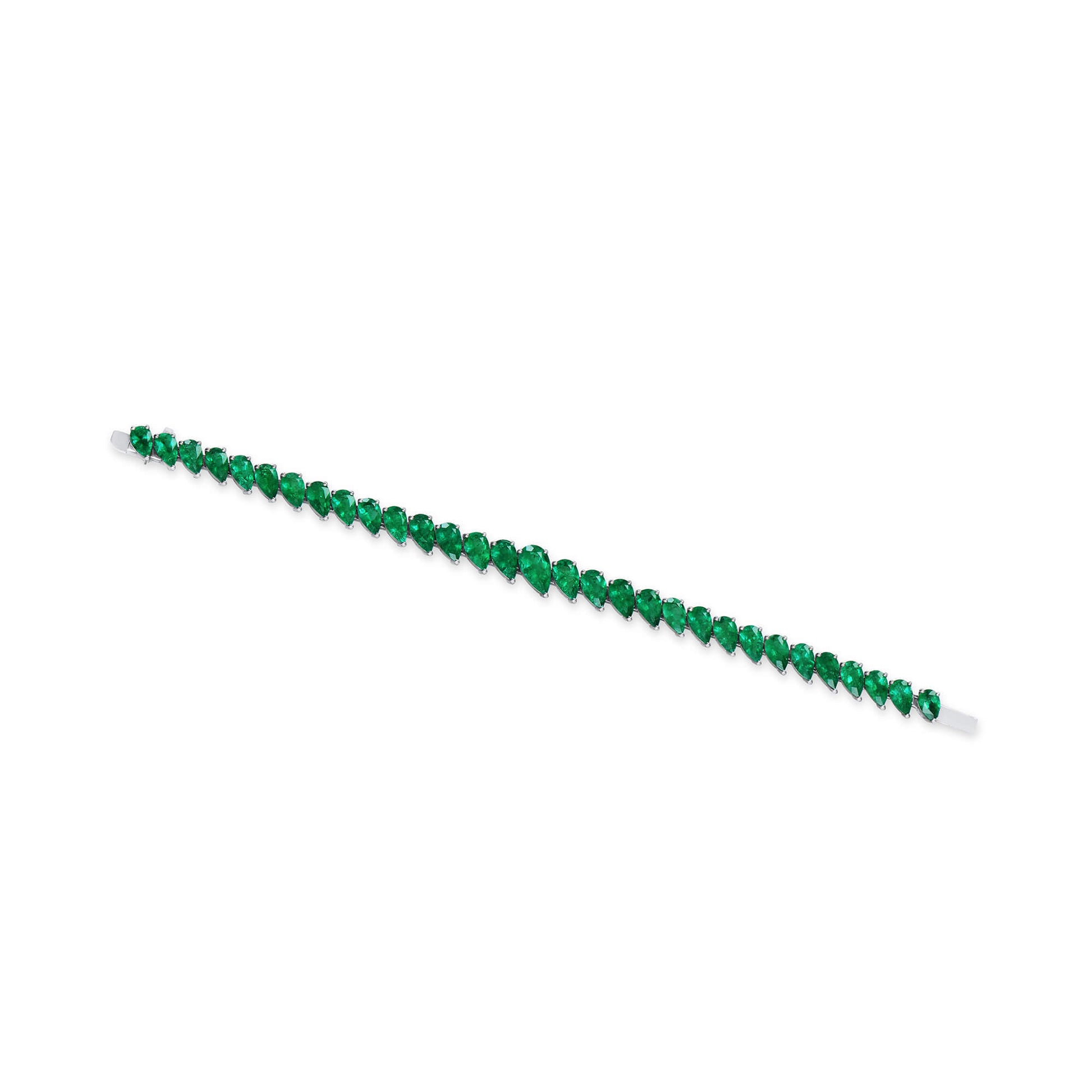 Natural Green Emerald Bracelet, 21.23 Ct. TW, Pear shape, GRS Certified
