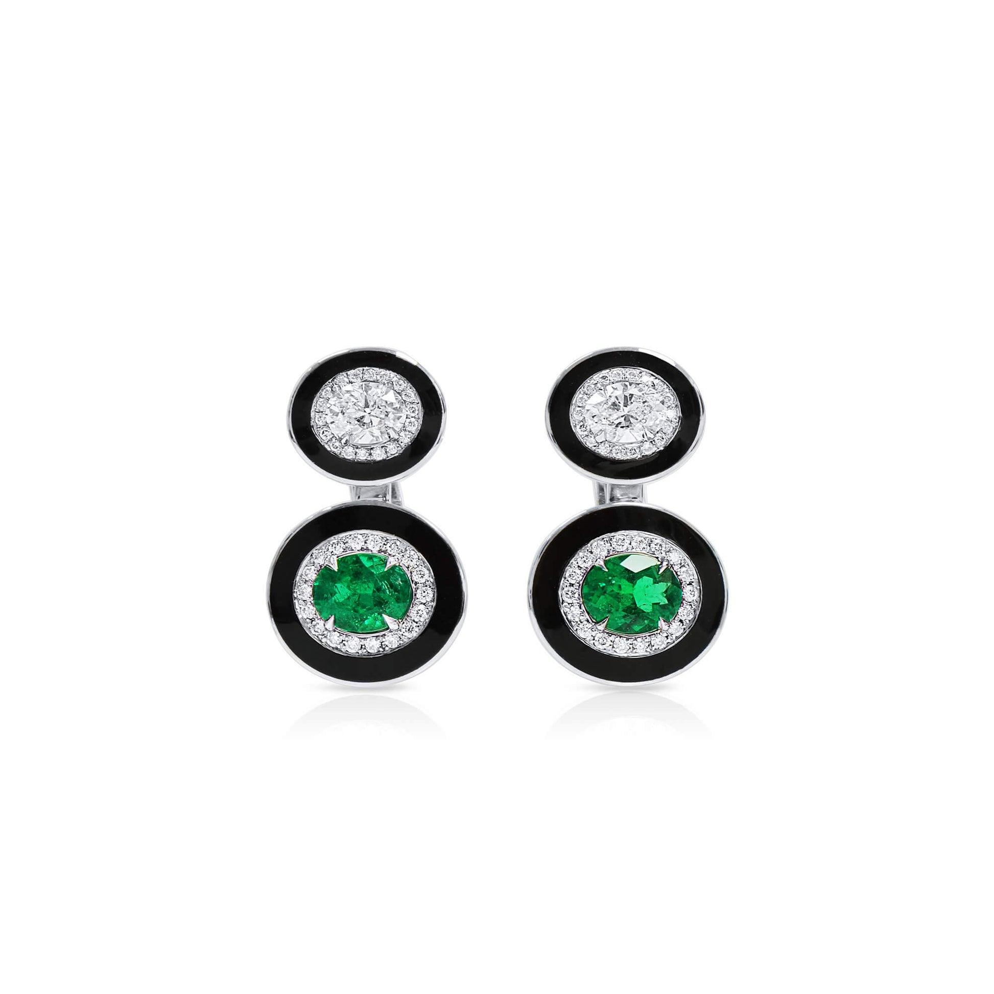 Green Emerald Earrings, 2.40 Ct. TW