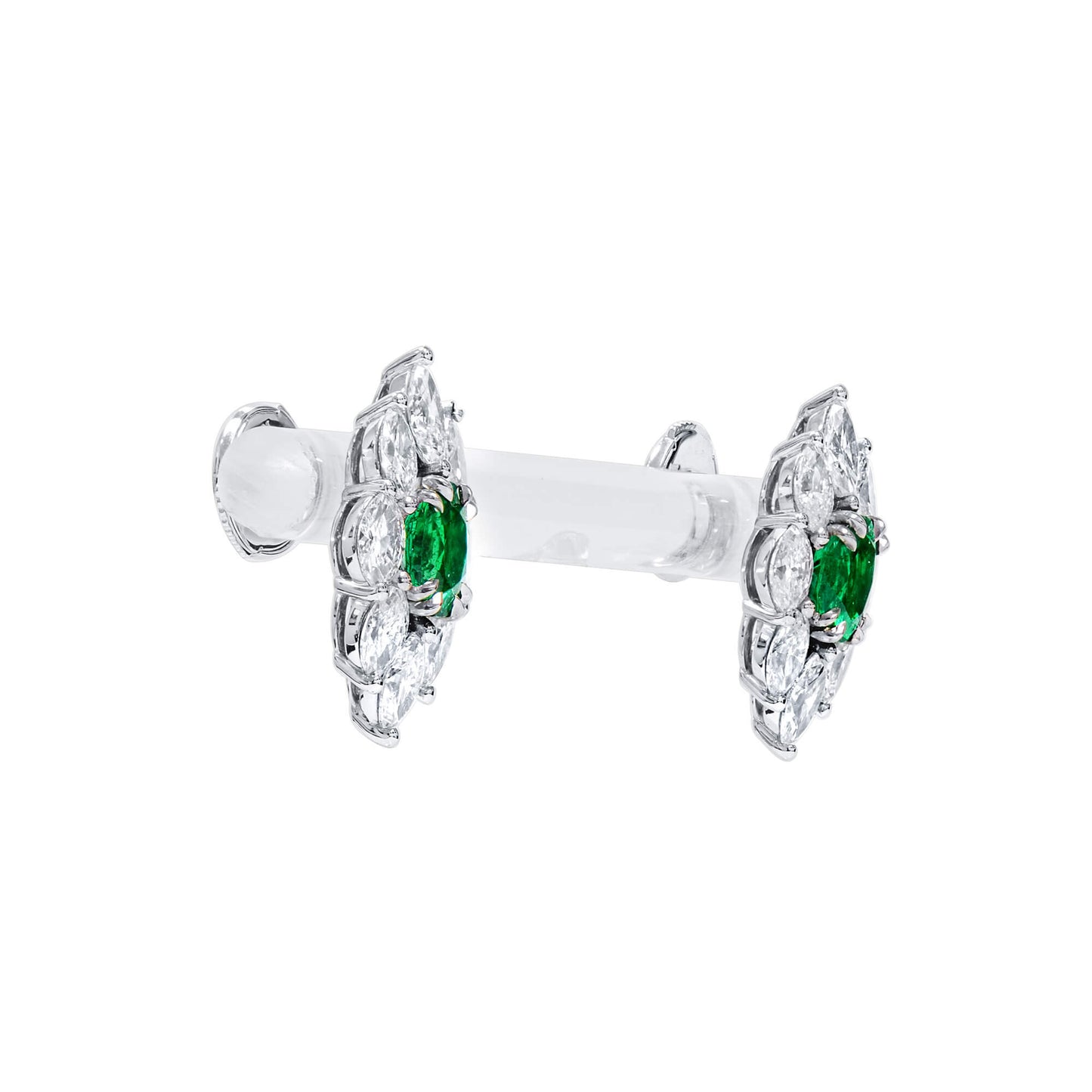 Natural Green Emerald Earrings, 3.09 Ct. TW