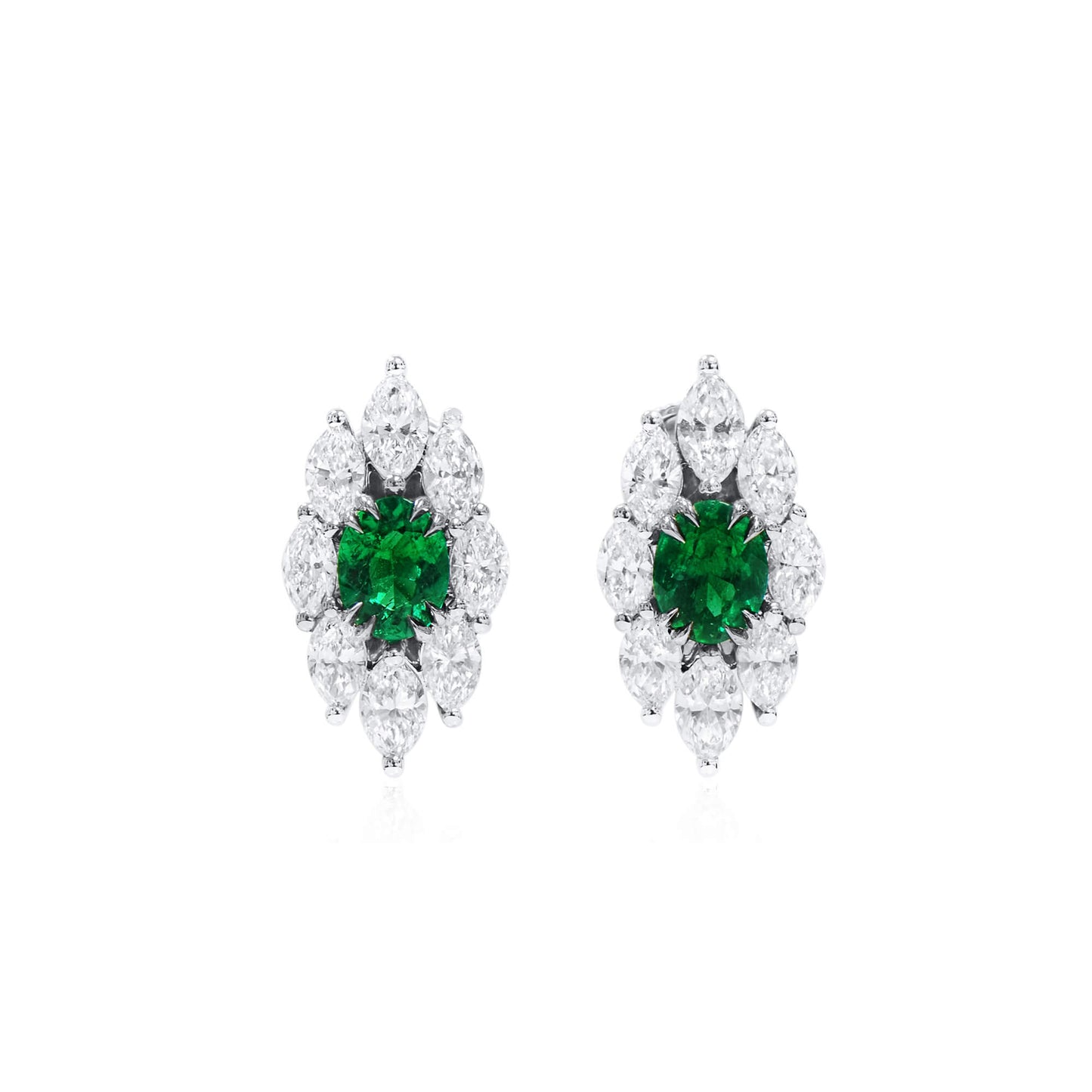 Natural Green Emerald Earrings, 3.09 Ct. TW