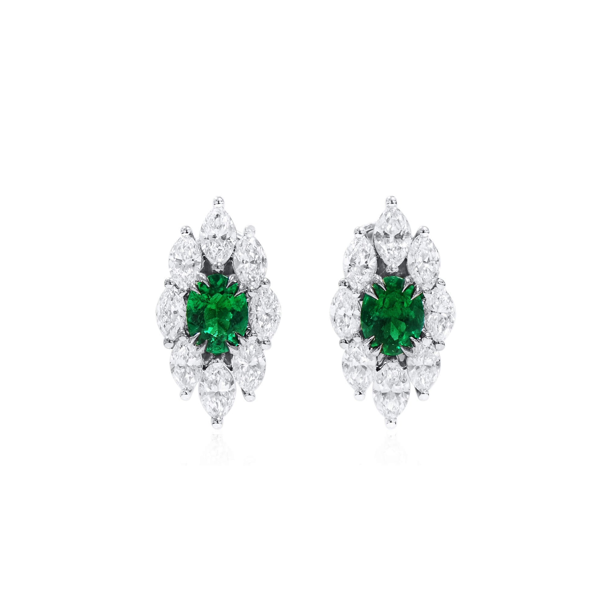Natural Green Emerald Earrings, 3.09 Ct. TW