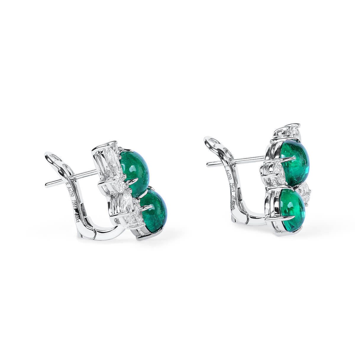 Natural Green Emerald Earrings, 5.79 Ct. TW, Round shape, GRS Certified