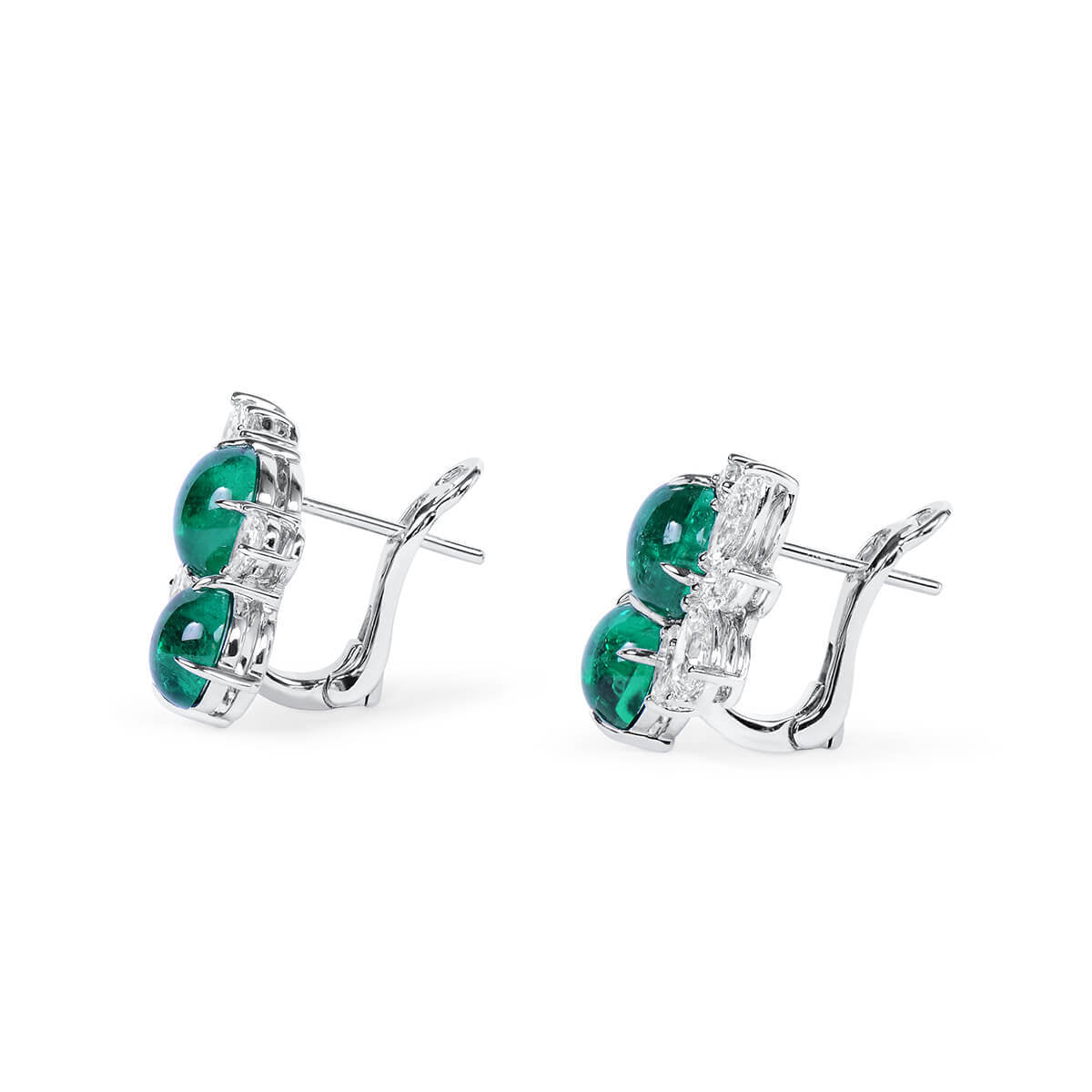 Natural Green Emerald Earrings, 5.79 Ct. TW, Round shape, GRS Certified