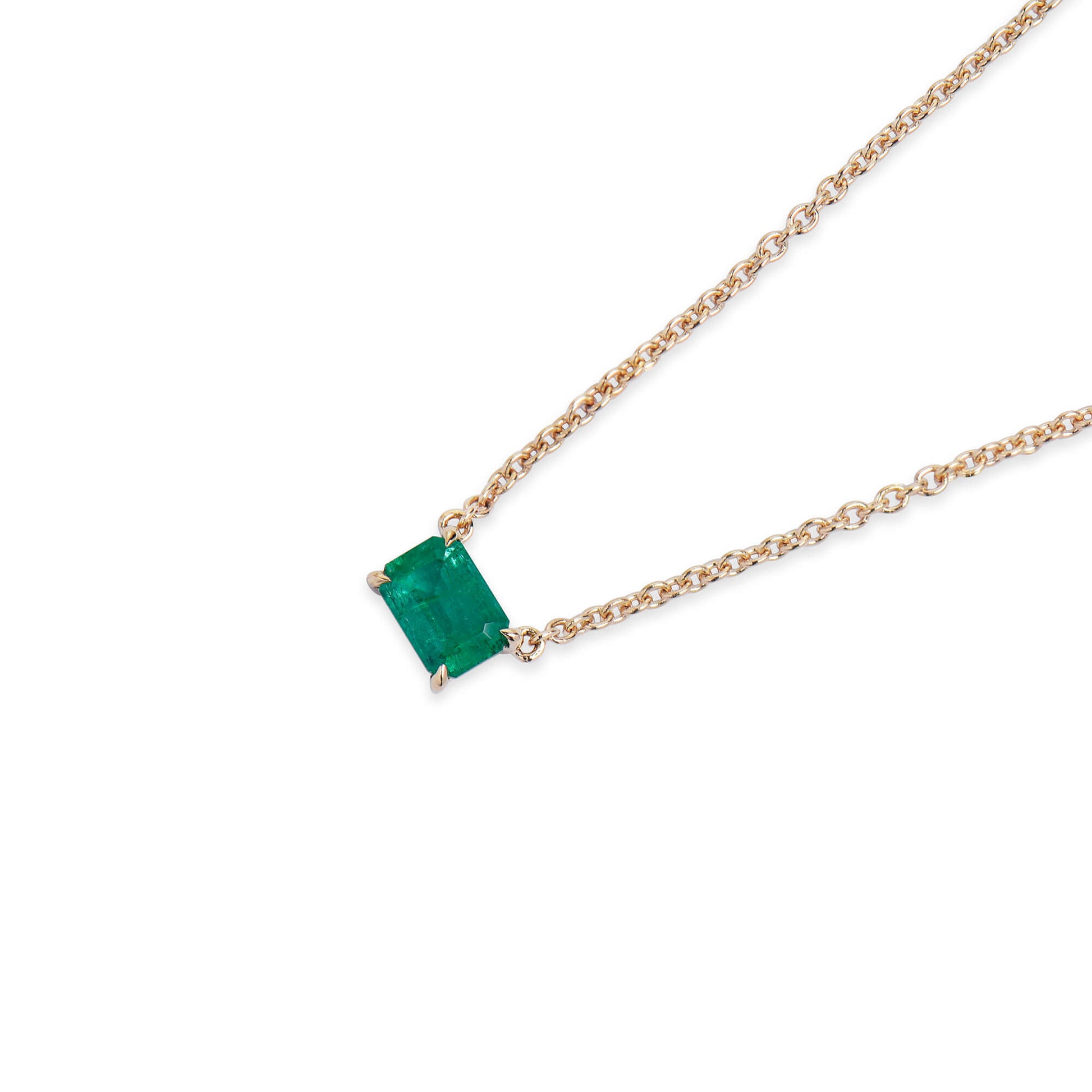 Natural Green Emerald Pendant, 0.52 Ct. TW