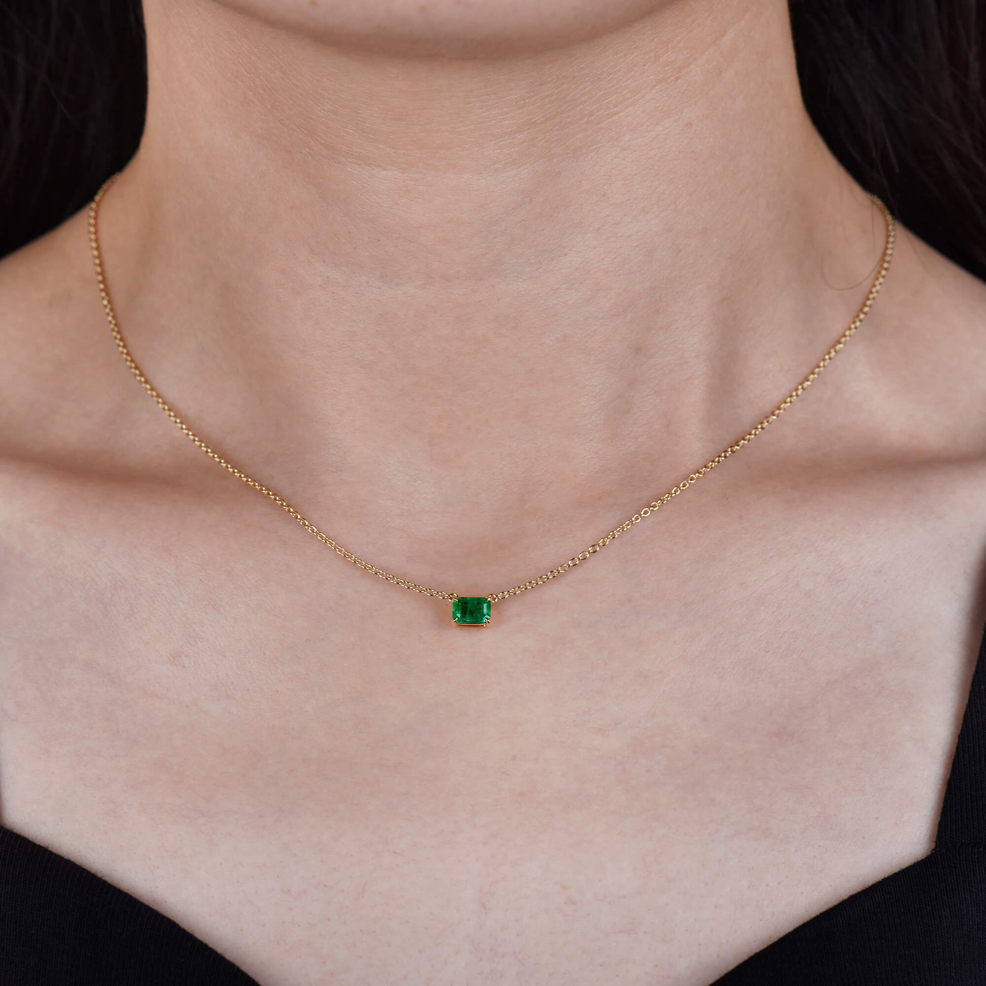 Natural Green Emerald Pendant, 0.52 Ct. TW