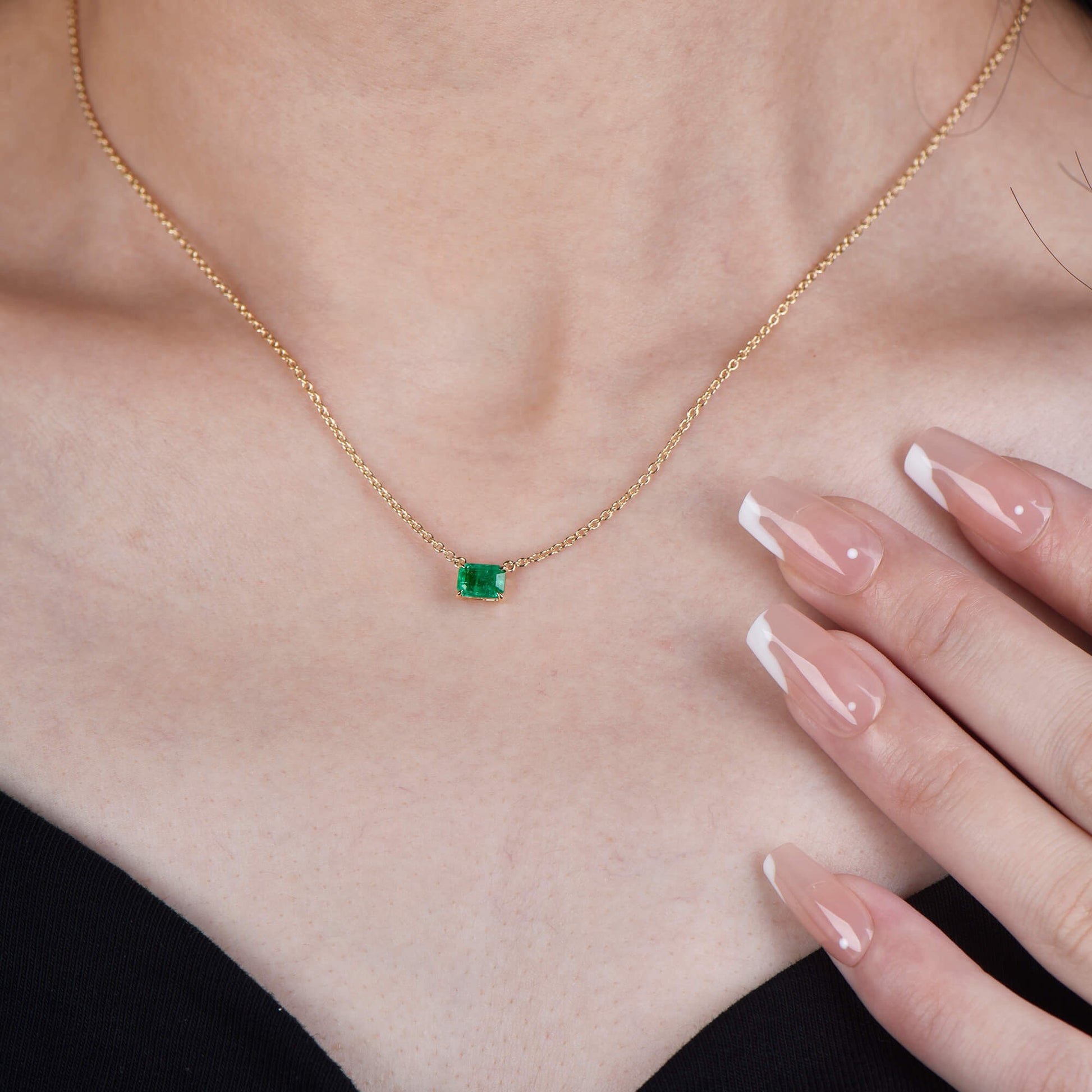 Natural Green Emerald Pendant, 0.52 Ct. TW