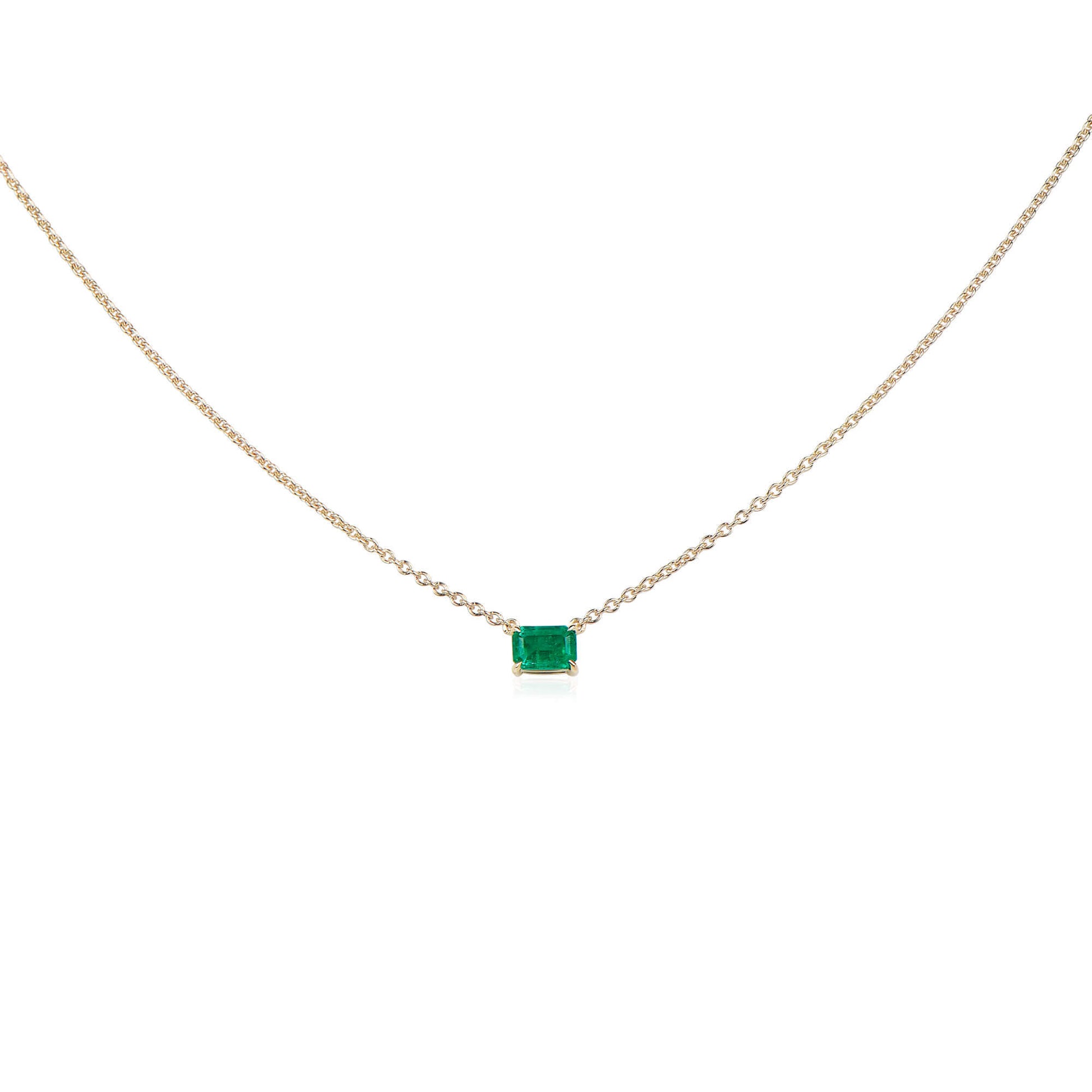 Natural Green Emerald Pendant, 0.52 Ct. TW