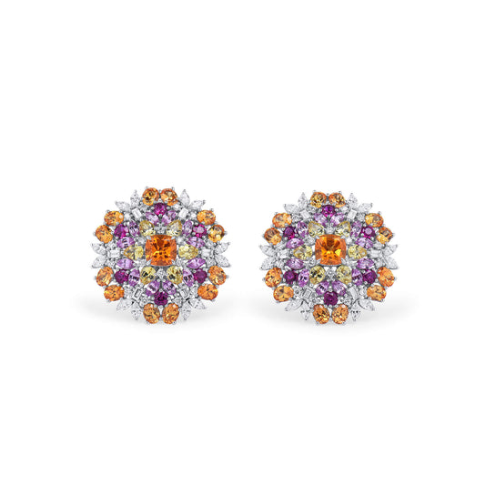 Natural Mix Sapphire Earrings, 15.67 Ct. TW