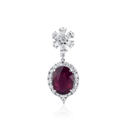 Natural Red Rubellite Earrings, 13.49 Ct. TW, Oval shape, IGL Certified