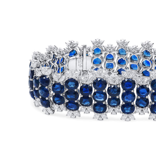 NATURAL VIVID BLUE BURMESE SAPPHIRE BRACELET|34.93 CT. (40.77 CT. TW), G1912280113, UNHEATED