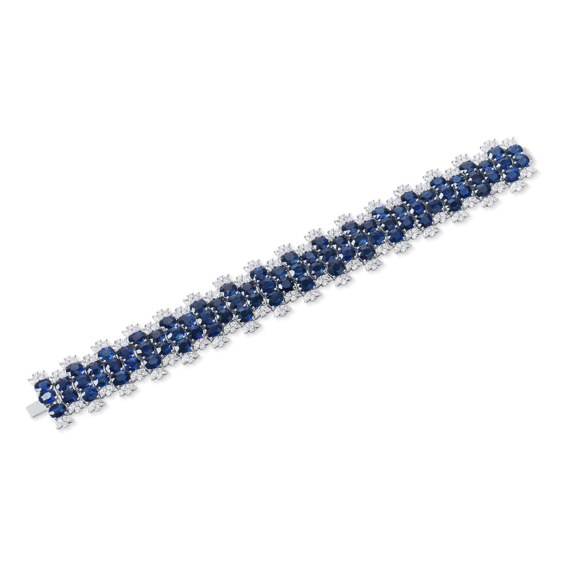 NATURAL VIVID BLUE BURMESE SAPPHIRE BRACELET|34.93 CT. (40.77 CT. TW), G1912280113, UNHEATED