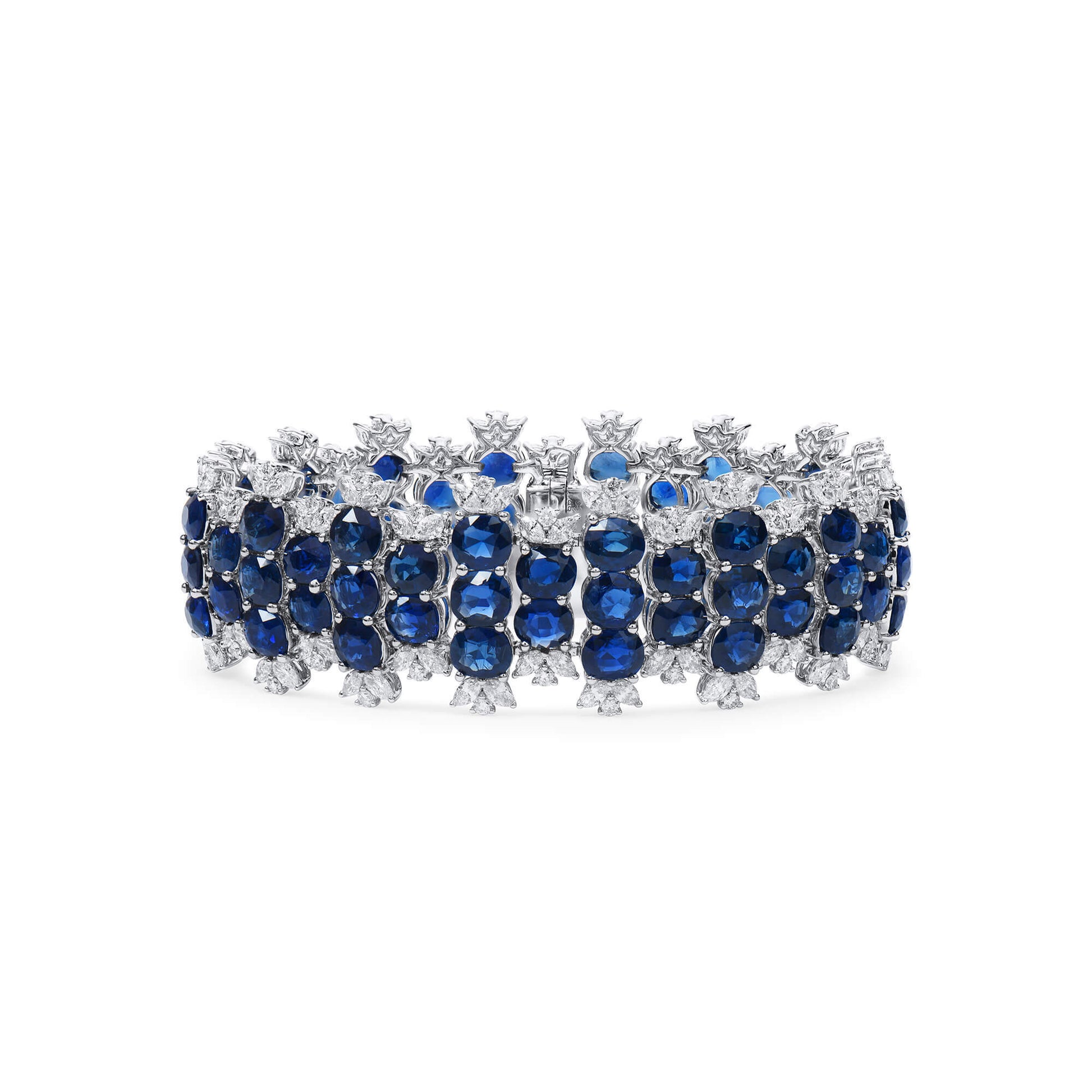 NATURAL VIVID BLUE BURMESE SAPPHIRE BRACELET|34.93 CT. (40.77 CT. TW), G1912280113, UNHEATED