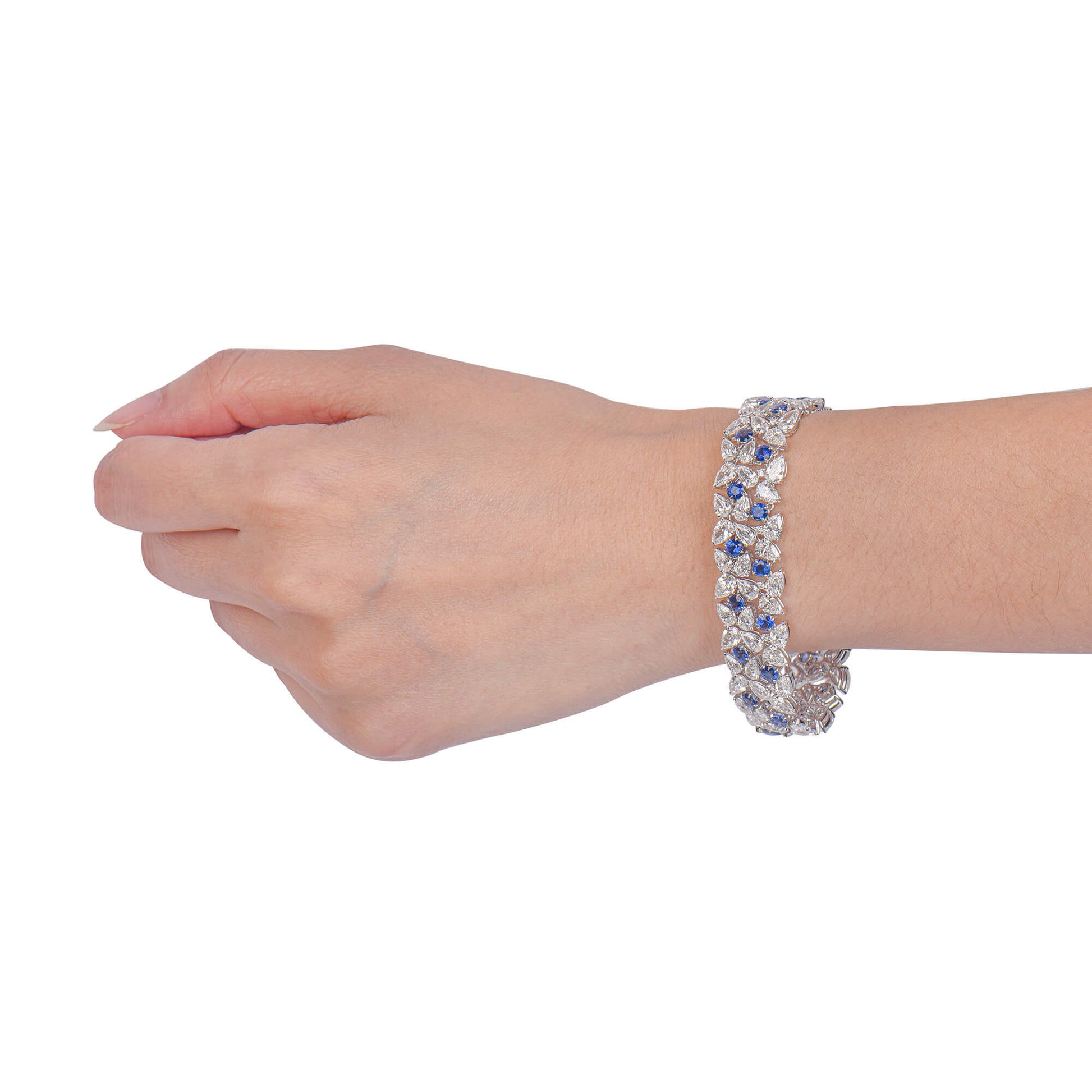 Natural Vivid Blue Sapphire Bracelet, 32.60 Ct. TW