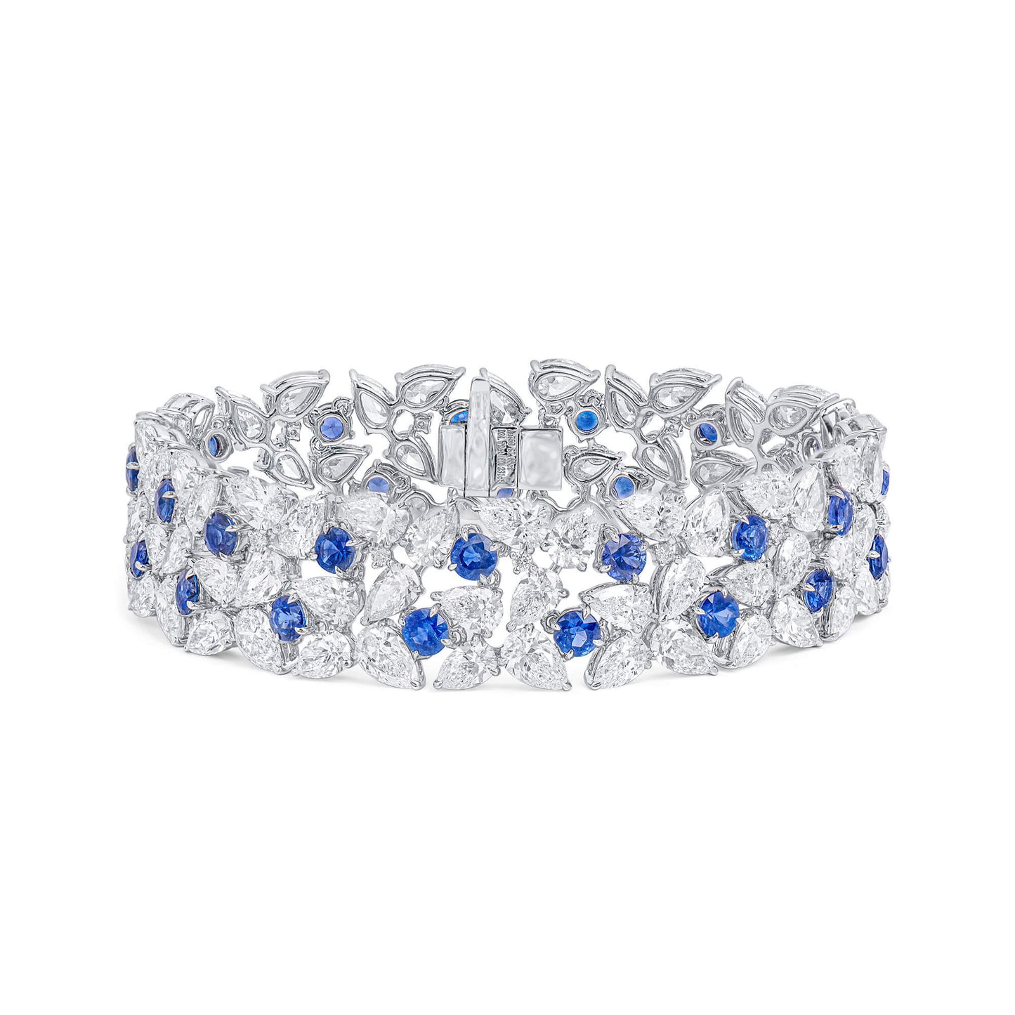 Natural Vivid Blue Sapphire Bracelet, 32.60 Ct. TW