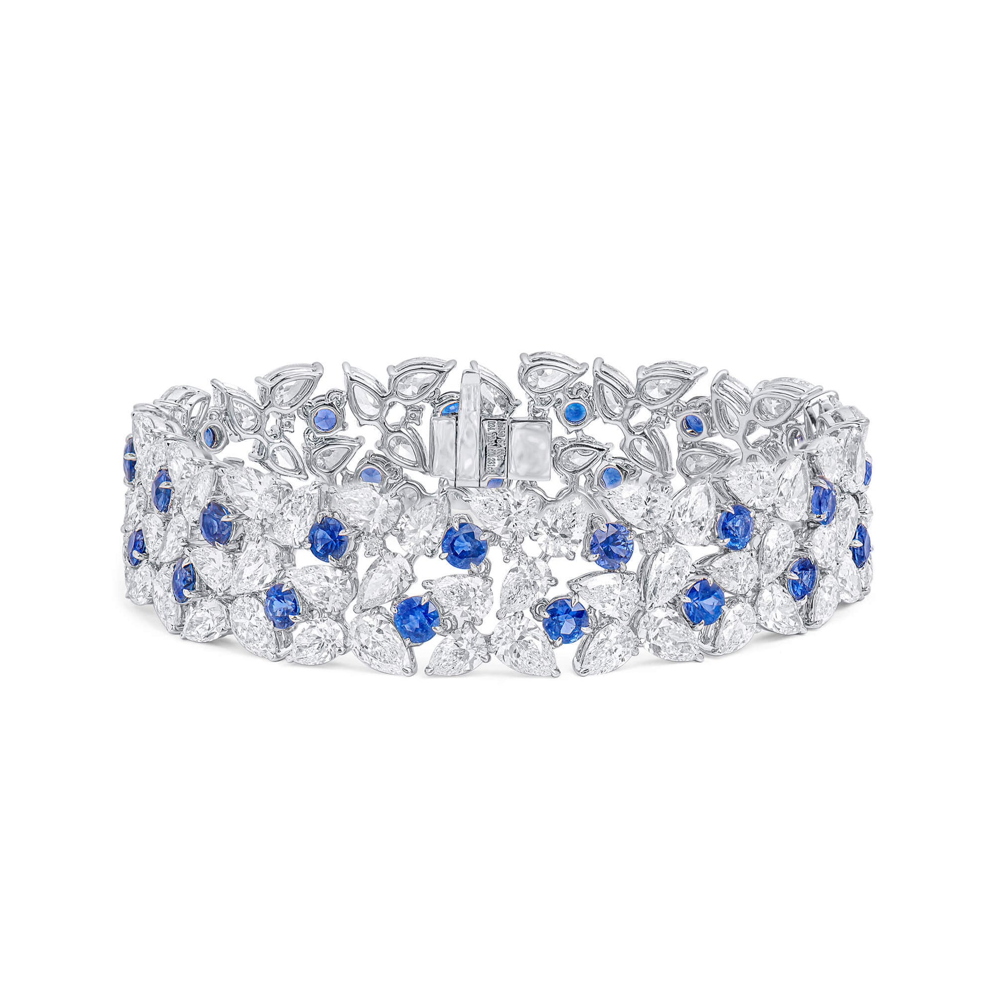 Natural Vivid Blue Sapphire Bracelet, 32.60 Ct. TW