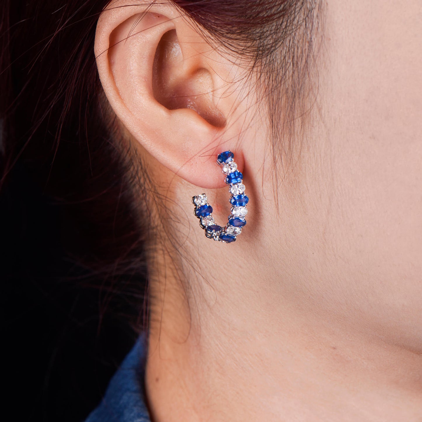 Natural Vivid Blue Sapphire Earrings, 6.67 Ct. TW