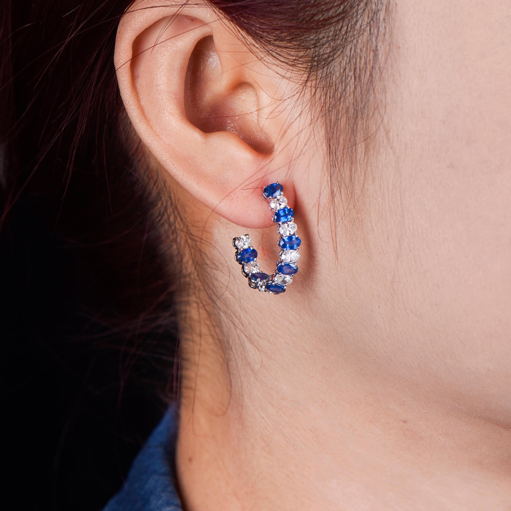 Natural Vivid Blue Sapphire Earrings, 6.67 Ct. TW