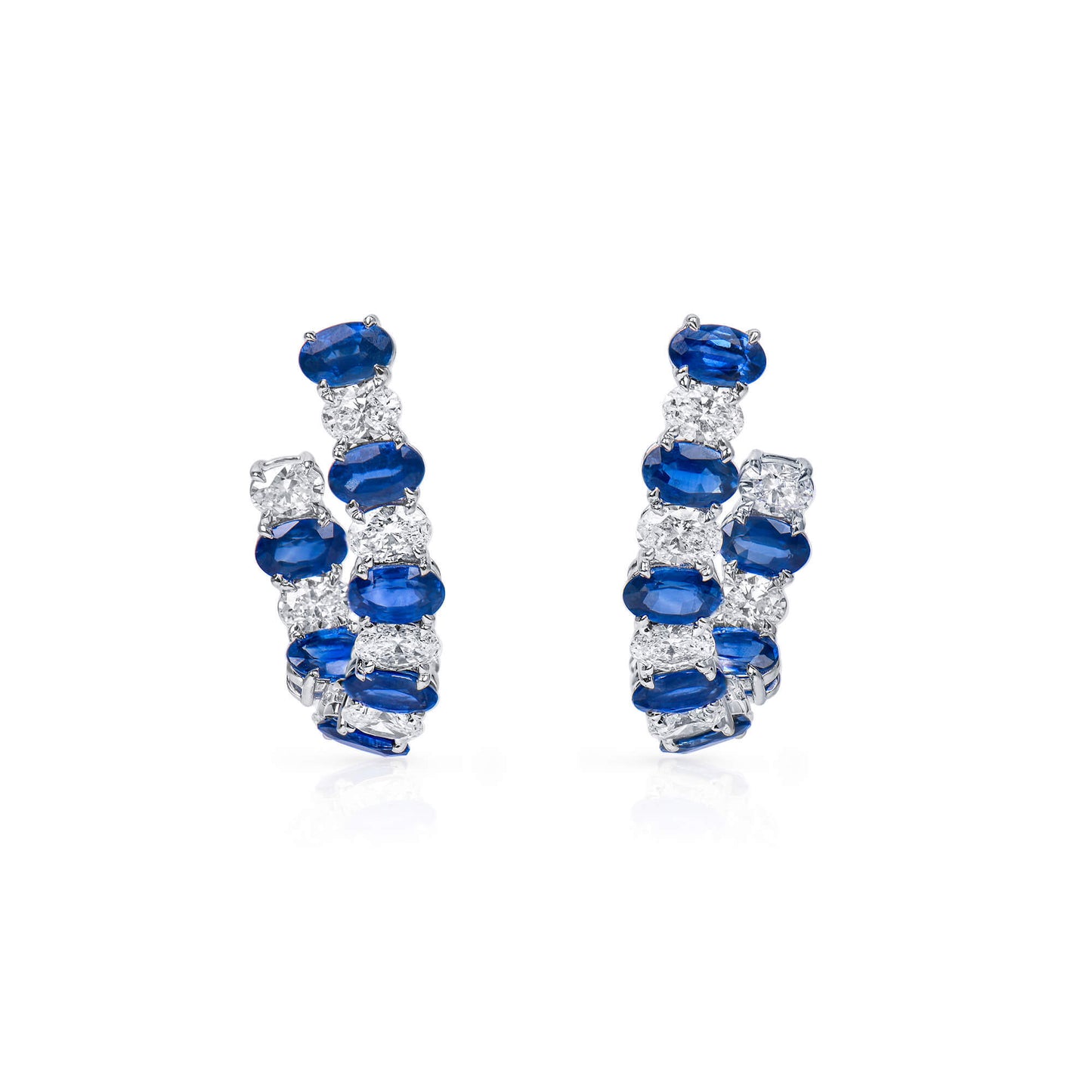 Natural Vivid Blue Sapphire Earrings, 6.67 Ct. TW
