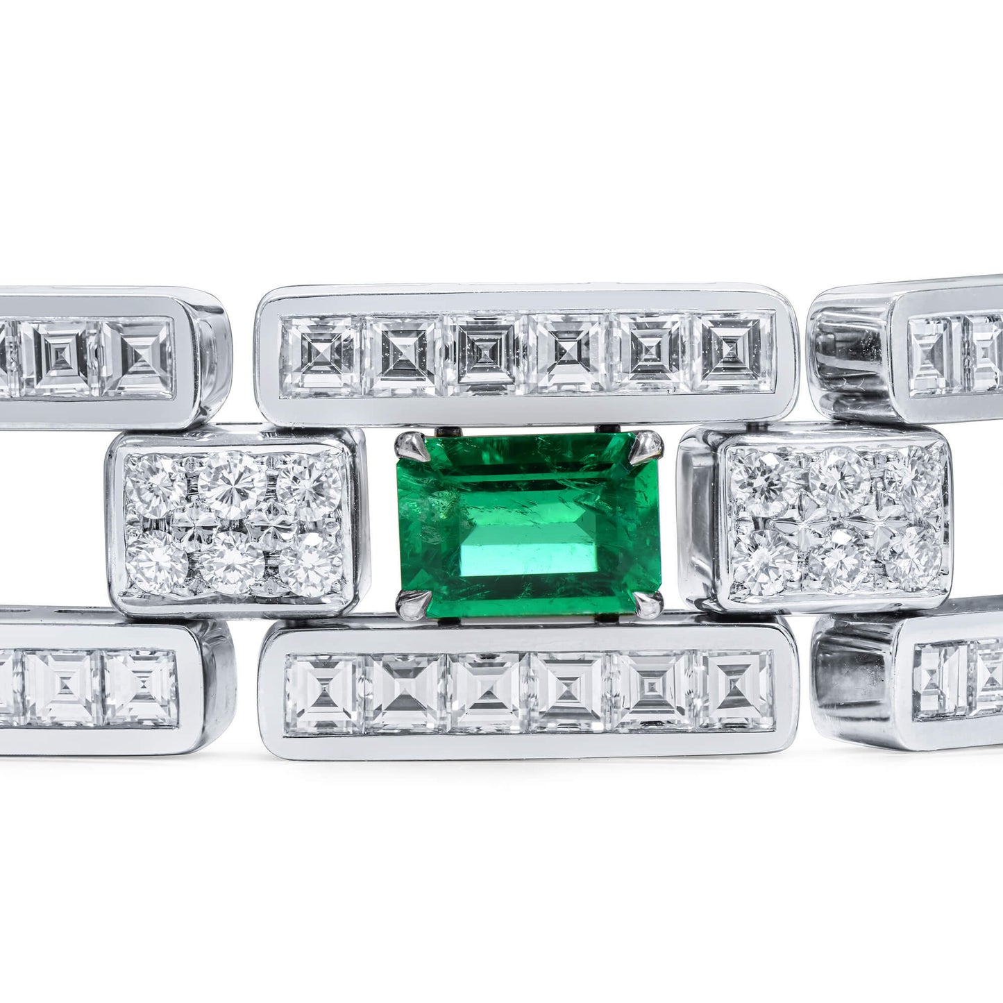 Natural Vivid Green Colombia Emerald Bracelet, 17.82 Ct. TW, Emerald shape, GRS Certified