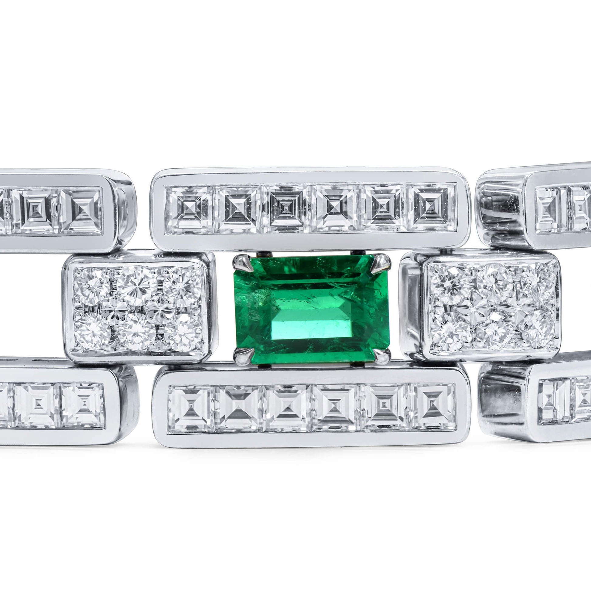 Natural Vivid Green Colombia Emerald Bracelet, 17.82 Ct. TW, Emerald shape, GRS Certified
