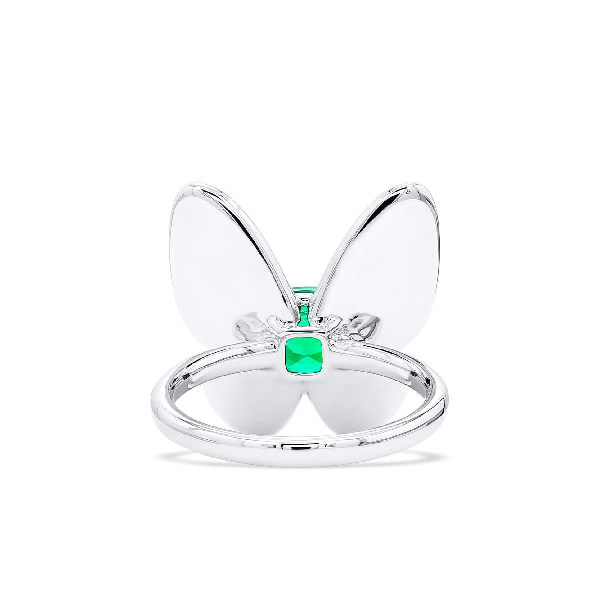 Natural Vivid Green Colombia Emerald Butterfly Shape Ring, 1.36 Ct. (2.16 Ct. TW), GRS2020-128119