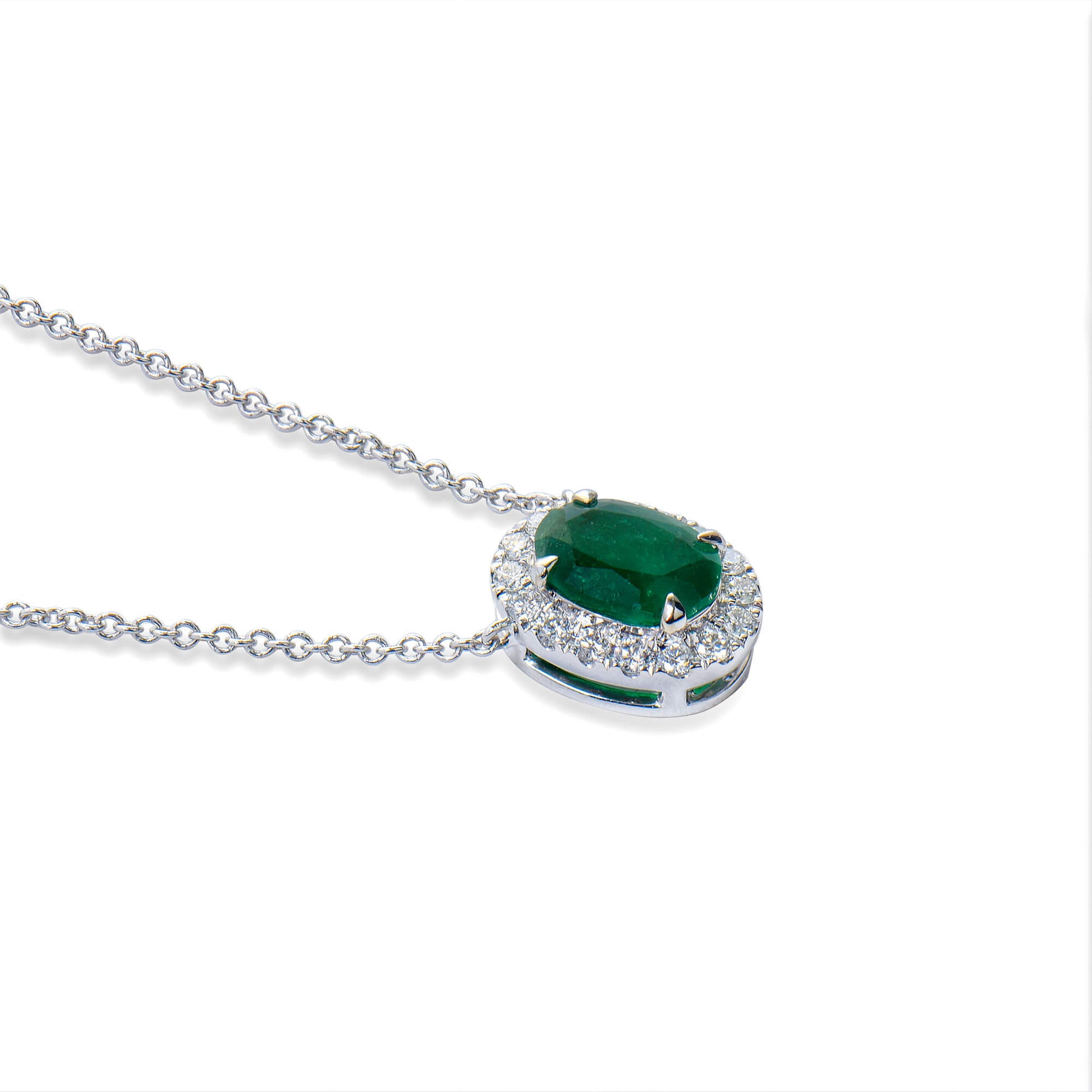 Natural vivid green emerald pendant, 0.61 CT. (0.72 CT. TW), G2112110233