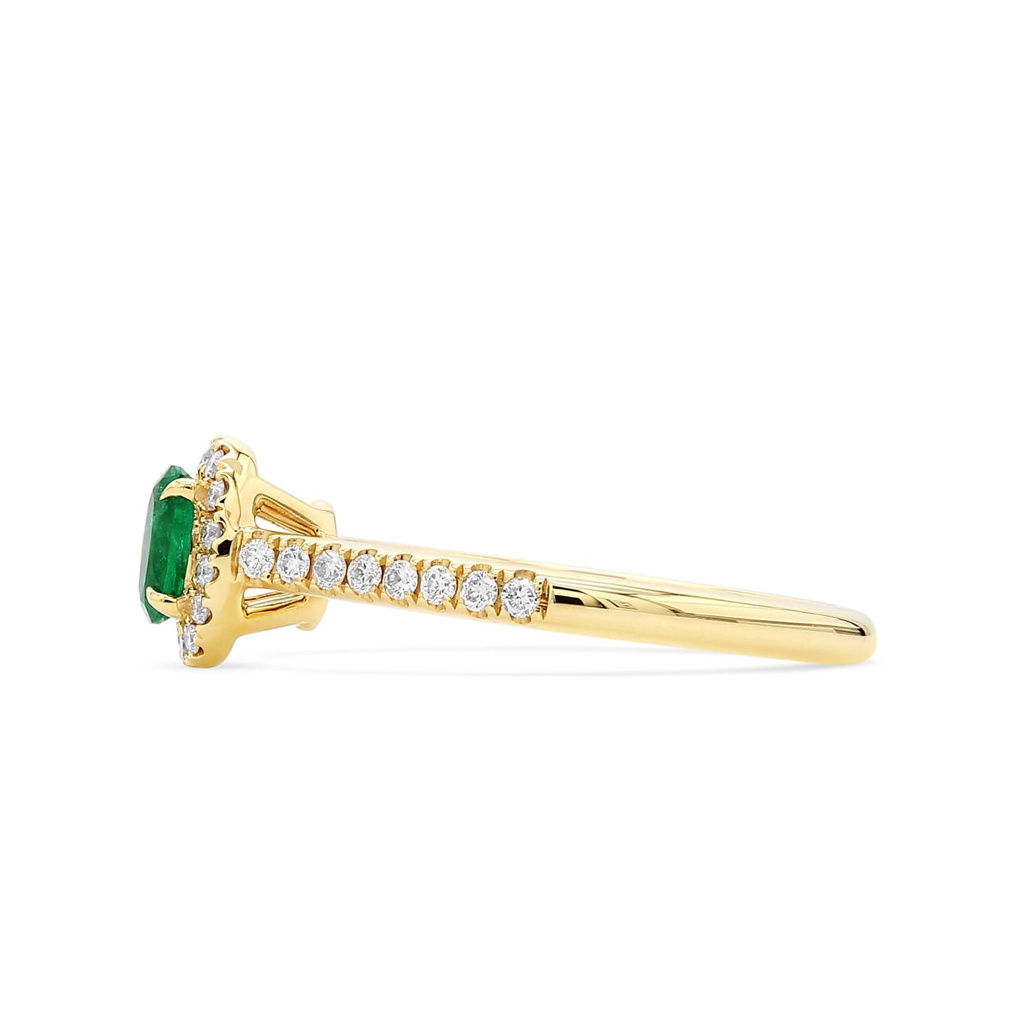 Natural Vivid Green Emerald Ring, 0.52 Ct. TW